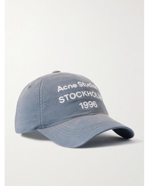 Acne Blue Logo-Embroidered Cotton-Twill Baseball Cap for men