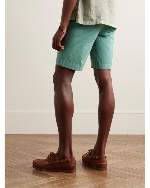 Incotex Green Venezia 1951 Slim-fit Stretch-cotton Poplin Bermuda Shorts for men