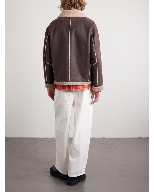 Baracuta Brown Shearling Aviator Jacket for men
