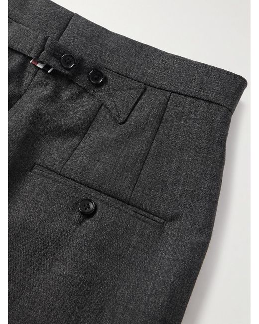 Thom Browne Gray Straight-Leg Virgin Wool Trousers for men