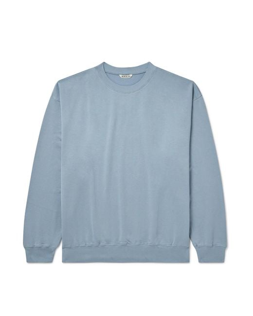 Auralee Blue Cotton-Jersey Sweatshirt for men