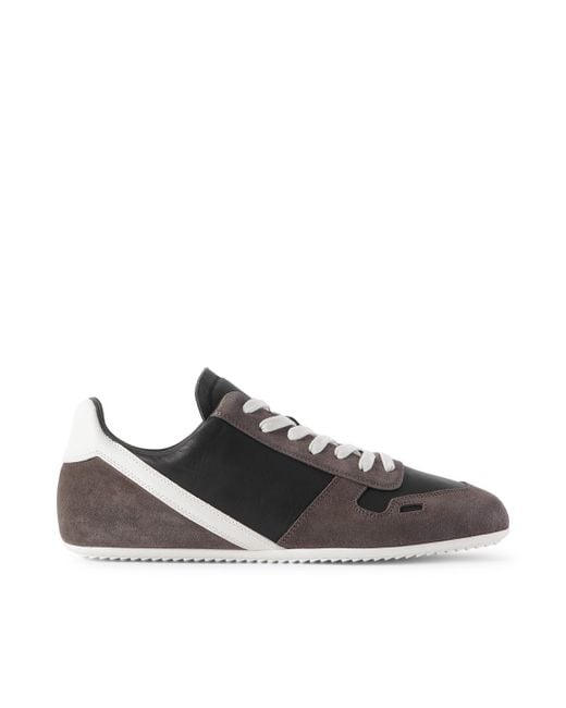 Rick Owens Brown Suede And Leather Sneakers for men