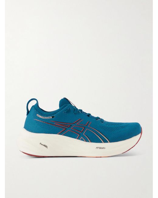 Asics Gel nimbus 26 Rubber trimmed Mesh Running Sneakers in Blue for Men Lyst UK