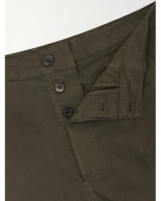 Dries Van Noten Green Straight-Leg Stretch-Cotton Twill Trousers for men