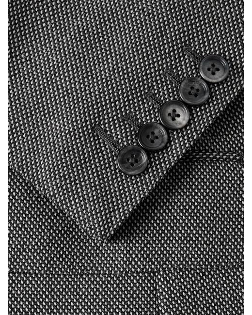 Tom Ford Gray Double-Breasted Birdseye Wool Suit Jacket for men