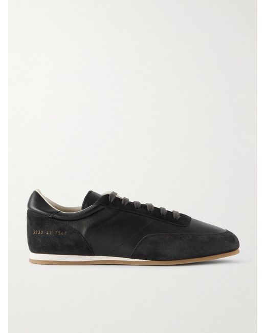 Common Projects Minimal Runner Sneakers aus Leder mit Velourslederbesatz in Black für Herren