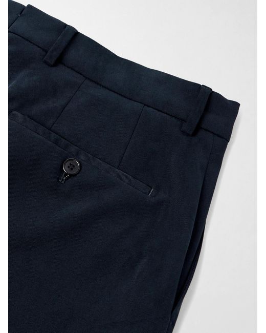 Slowear Blue Incotex Straight-leg Stretch-cotton Trousers for men