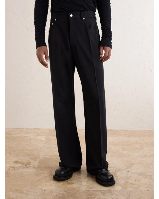 Rick Owens Blue Geth Straight-Leg Virgin Wool Trousers for men