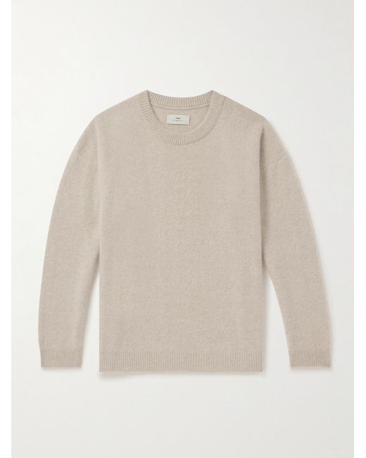 SSAM White Brushed Cashmere Sweater for men