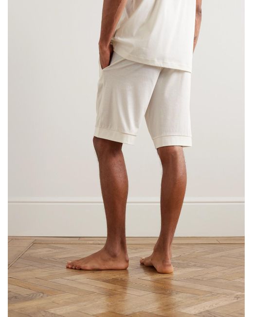 Zimmerli of Switzerland Natural Sea Island Cotton Pyjama Shorts for men