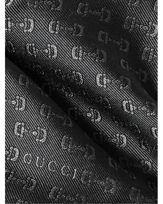 Gucci Black 7cm Horsebit Silk-jacquard Tie for men