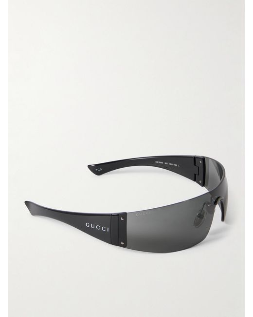 Gucci Gray Wrap-around Acetate Sunglasses for men