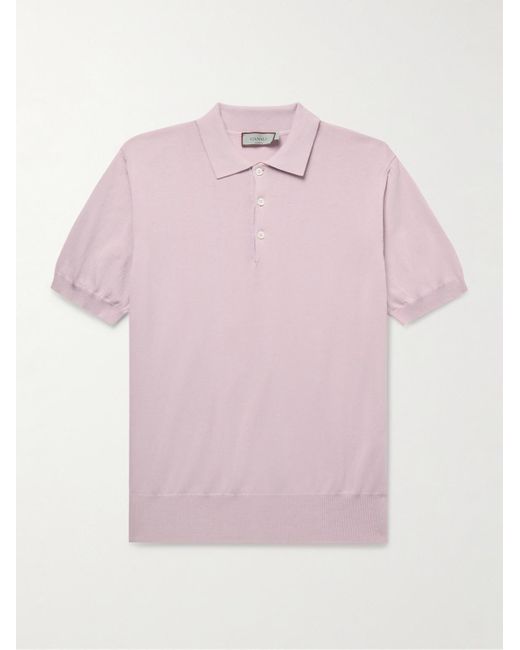 Canali Pink Cotton Polo Shirt for men
