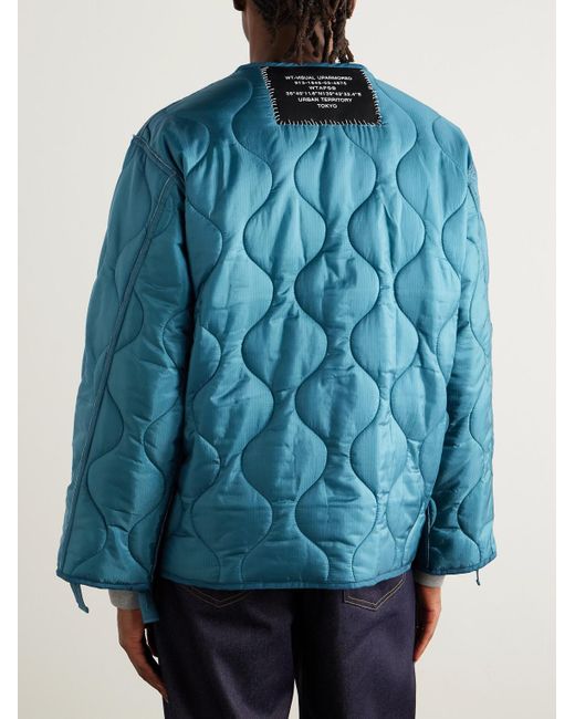 (w)taps Blue Wlj Logo-Appliquéd Quilted Nylon-Ripstop Jacket for men
