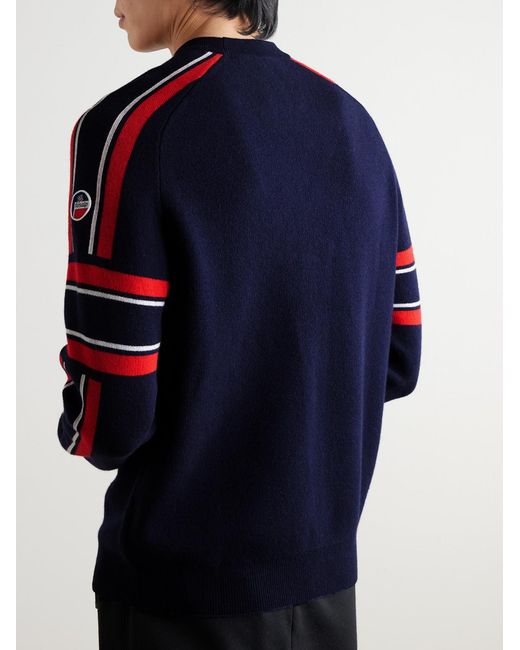 Fusalp Blue Spectavia Logo-Appliquéd Wool And Cashmere-Blend Jacquard Sweater for men