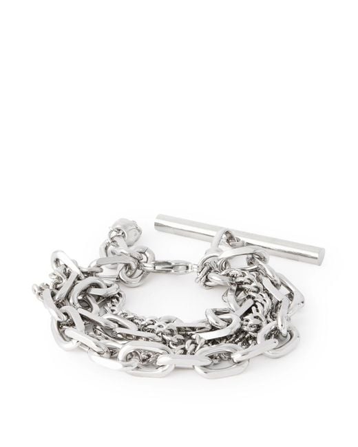 Alexander McQueen White Sling Palladium-plated Bracelet for men