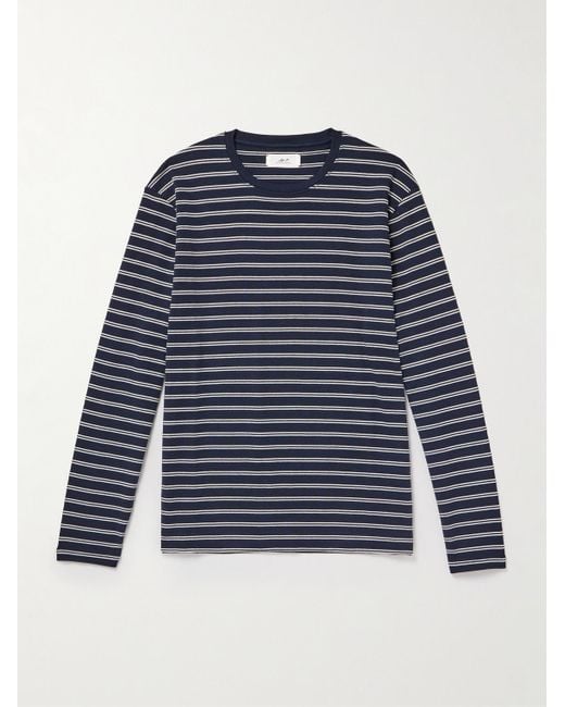Mr P. Blue Striped Cotton-jersey T-shirt for men