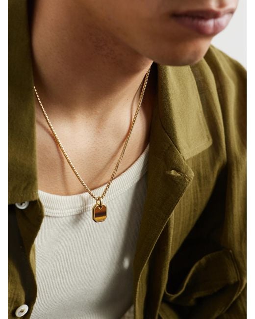 David Yurman Black 18-Karat Tiger's Eye Pendant for men