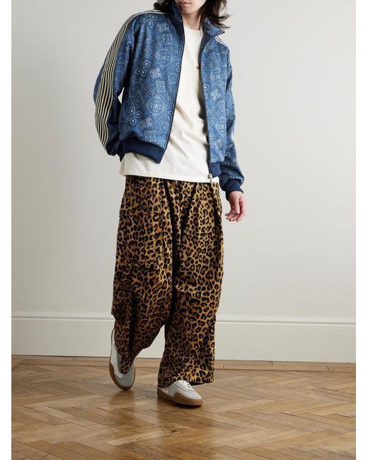 Kapital Blue Cookie Bandana-print Striped Shell Track Jacket for men