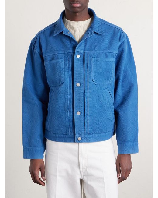 Blue Blue Japan Blue Textured-Cotton Jacket for men
