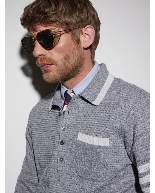 Thom Browne Metallic Round-Frame-Tone Titanium Sunglasses for men