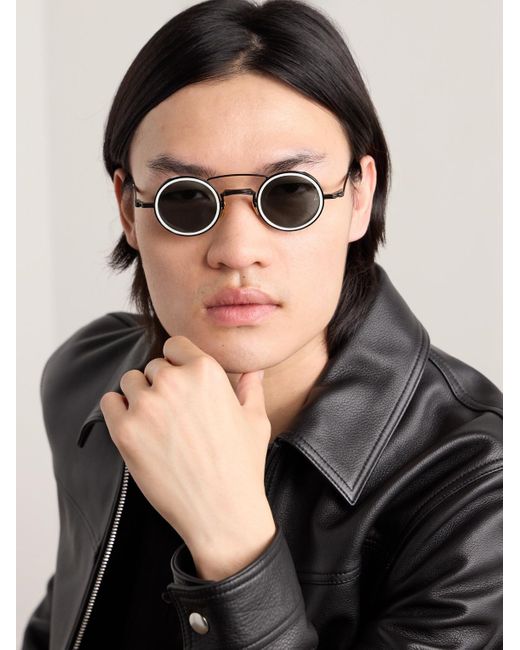Jacques Marie Mage Metallic Ringo Round-Frame Metal And Acetate Sunglasses for men