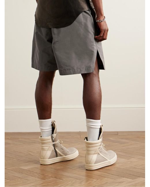 Rick Owens Gray Kinetix Wide-leg Recycled-faille Drawstring Shorts for men