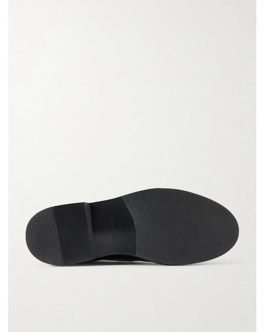 Canali Black Tasseled Leather Loafers for men