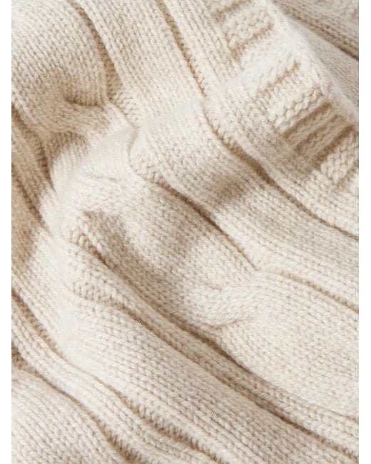John Smedley Natural Wooton Cable-knit Recycled-cashmere And Merino Wool-blend Scarf for men
