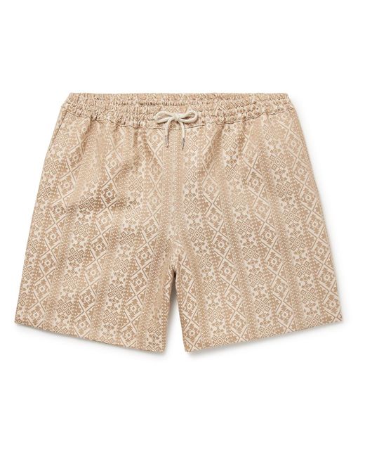 A Kind Of Guise Natural Volta Straight-leg Linen And Cotton-blend Jacquard Drawstring Shorts for men