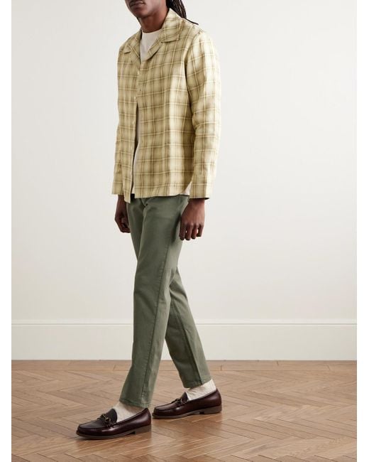 NN07 Green Tony 1923 Slim-Fit Garment-Dyed Organic Cotton-Blend Twill Trousers for men