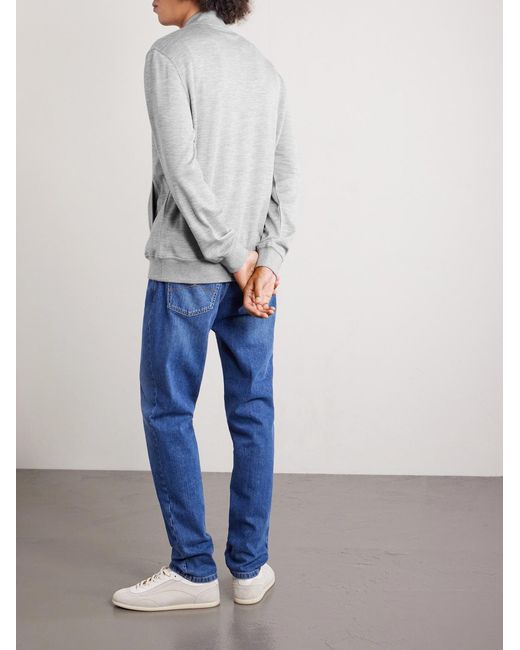 Brunello Cucinelli White Cashmere-blend Zip-up Sweatshirt for men