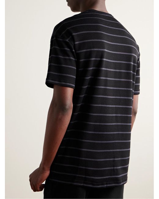 Paul Smith Black Relax Logo-embroidered Striped Cotton And Modal-blend Jersey Pyjama T-shirt for men