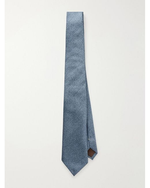 Canali Blue 8Cm Woven Silk Tie for men