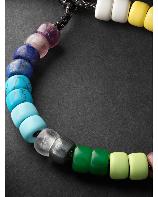 Carolina Bucci Multicolor Forte Beads Blackened-Stone Bracelet for men