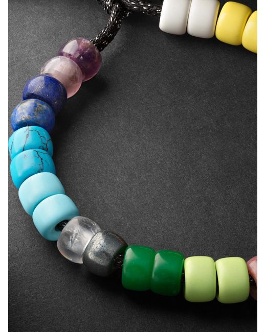 Carolina Bucci Multicolor Forte Beads Blackened-Stone Bracelet for men