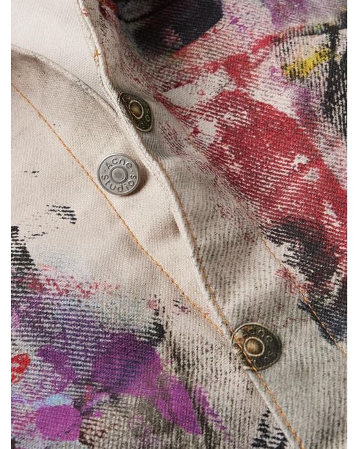 Acne White Trompe-L'Œil Printed Denim Jacket for men