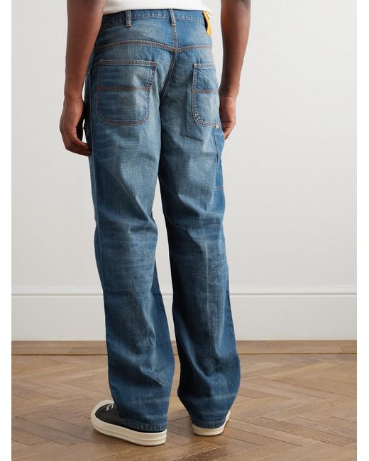 GALLERY DEPT. Blue Bare Knuckle Straight-Leg Distressed Patchwork Jeans for men