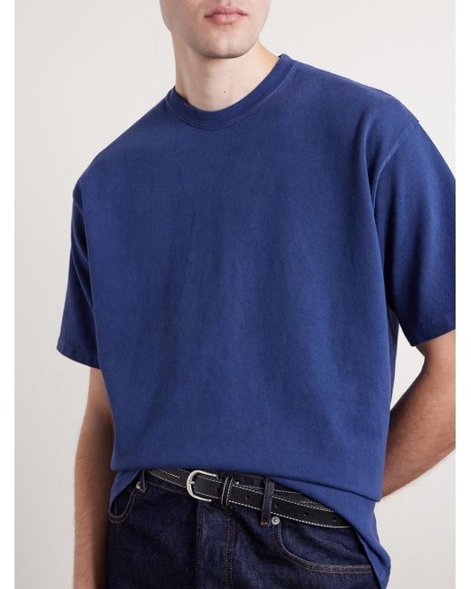 A.PRESSE Blue Vintage Cotton-Jersey T-Shirt for men