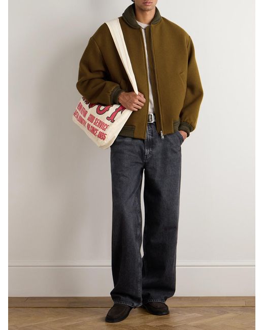 A Kind Of Guise Green Bajar Virgin Wool And Cashmere-blend Bomber Jacket for men