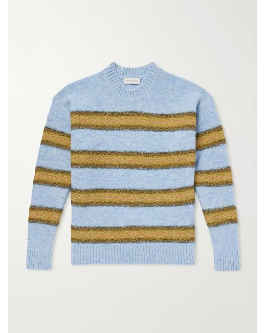 Dries Van Noten Blue Master Striped Alpaca-blend Sweater for men