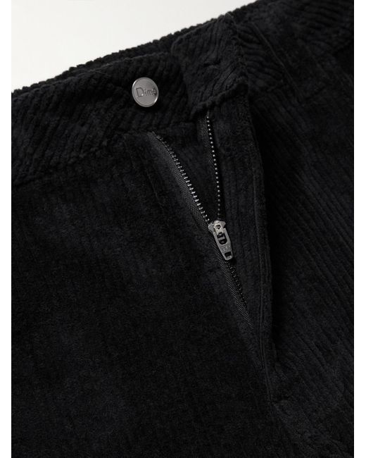 Dime Black Straight-leg Logo-embroidered Cotton-blend Corduroy Trousers for men