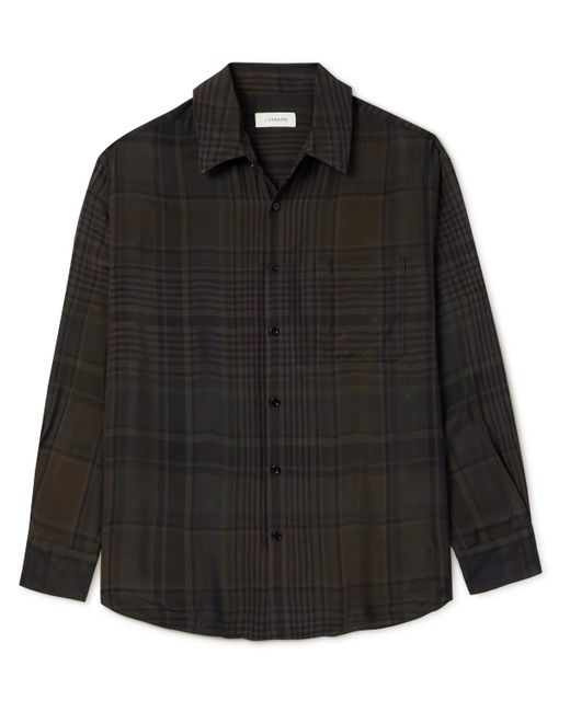 Lemaire Black Checked Twill Shirt for men