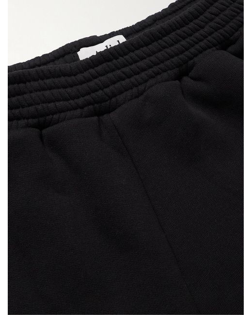Adish Black Wide-leg Logo-embroidered Cotton-jersey Drawstring Shorts for men