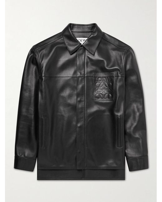 Loewe Black Leather Jacket for men