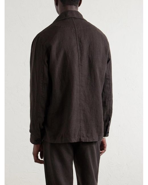 Oliver Spencer Black Camberwell Linen Suit Jacket for men