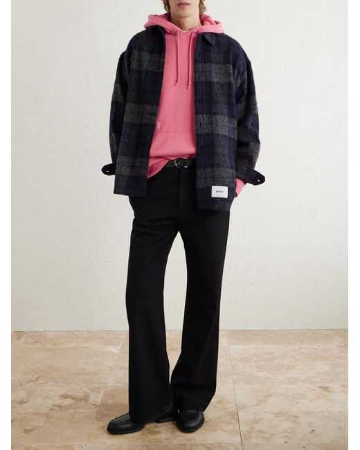 WTAPS Logo-appliqued Cotton-blend Jersey Hoodie in Pink for Men