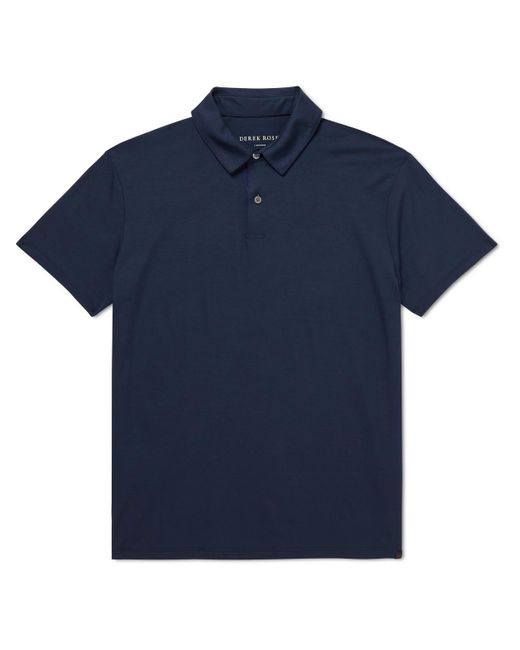 Derek Rose Basel Stretch Micro Modal Polo Shirt in Blue for Men | Lyst