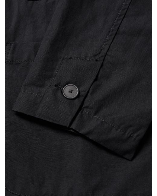 Folk Black Unstructured Garment-dyed Cotton Blazer for men
