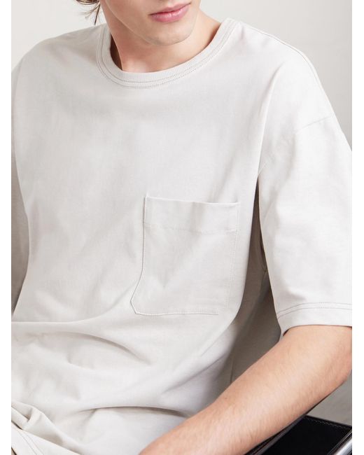 Lemaire White Cotton And Linen-Blend Jersey T-Shirt for men